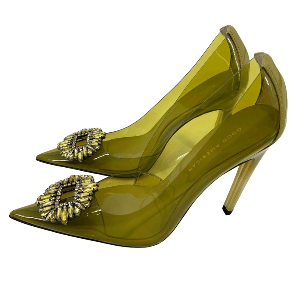 golden olive Good American Cinder-f*cking-rella pumps | lucite - Picture 7 of 11